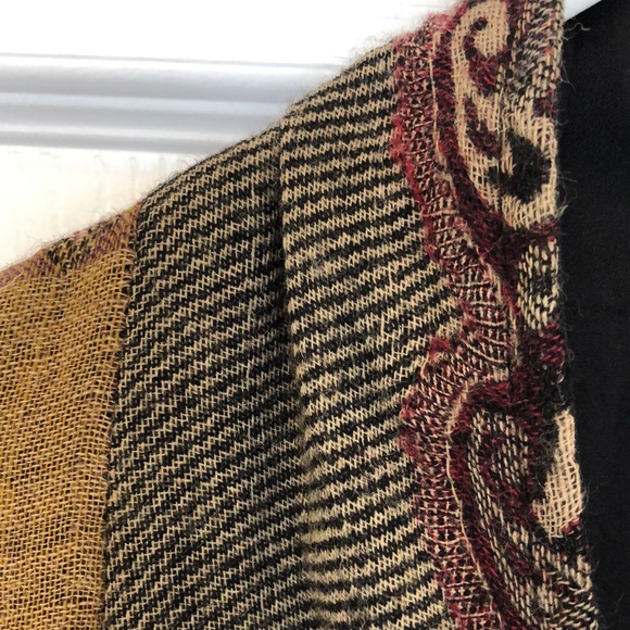 Soft Surroundings wool tapestry embroidered open front cardigan with pockets. - Picture 4 of 8